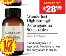 Chemist Warehouse Wanderlust High Strength Ashwagandha offer