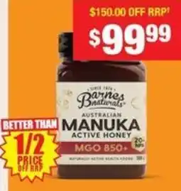 Chemist Warehouse Barnes naturals manuka honey range offer