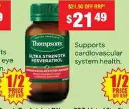 Chemist Warehouse Thompson's ultra strength resveratrol offer