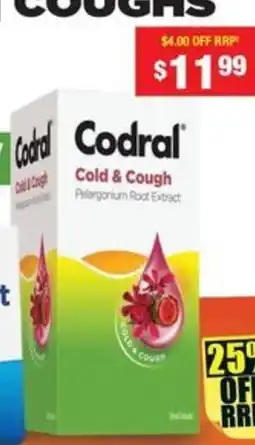 Chemist Warehouse Codral Cold & Cough Pelargonium Root Extract offer