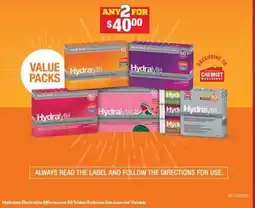 Chemist Warehouse Hydralyte electrolyte effervescent offer