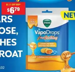 Chemist Warehouse Vicks vapodrops xtra soothing honey centred lozenges offer