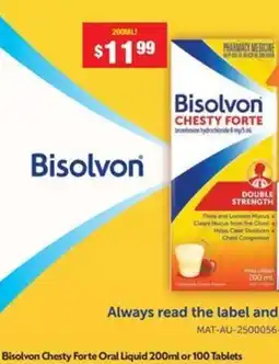 Chemist Warehouse Bisolvon chesty forte oral liquid offer
