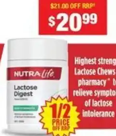 Chemist Warehouse Nutra life lactose digest offer
