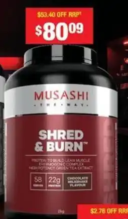 Chemist Warehouse Musashi shred & burn offer