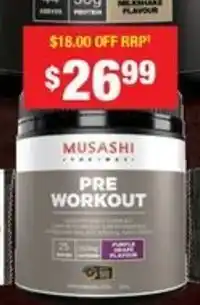 Chemist Warehouse Musashi pre workout offer