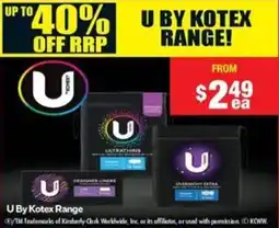 Chemist Warehouse U By Kotex Range offer