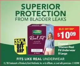 Chemist Warehouse Depend women real fit underwear offer