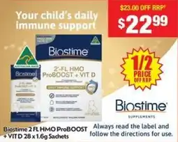 Chemist Warehouse Biostime 2 FL HMO ProBOOST +VITD offer