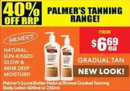 Chemist Warehouse Palmer's Cocoa Butter Natural Bronze Gradual Tanning Body Lotion offer