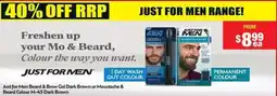 Chemist Warehouse Just for Men Beard & Brow Gel Dark Brown or Moustache & Beard Colour M-45 Dark Brown offer