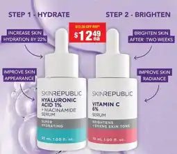 Chemist Warehouse Skin Republic Hyaluronic Acid 1%+ Niacinamide Serum or Vitamin C 6% Serum offer