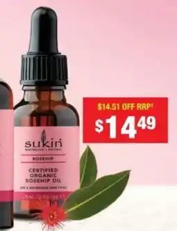 Chemist Warehouse Sukin Certified Organic Rosehip Oil offer