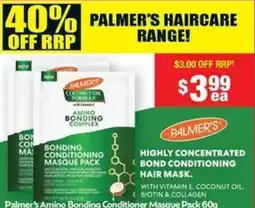 Chemist Warehouse Palmer's Amino Bonding Conditioner Masque Pack offer