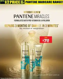 Chemist Warehouse Pantene Miracles Hyaluron Haircare Range offer