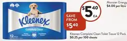 Foodworks Kleenex Complete Clean Toilet Tissue offer