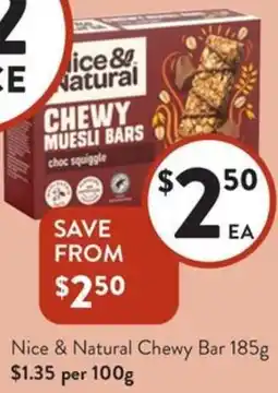 Foodworks Nice & Natural Chewy Bar offer
