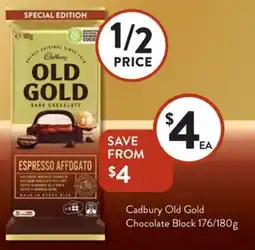 Foodworks Cadbury Old Gold Chocolate Block offer