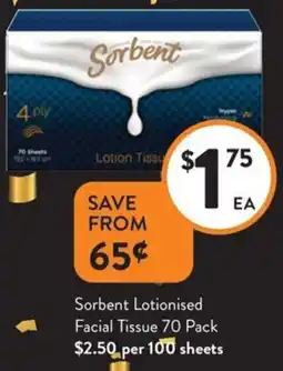 Foodworks Sorbent Lotionised Facial Tissue offer