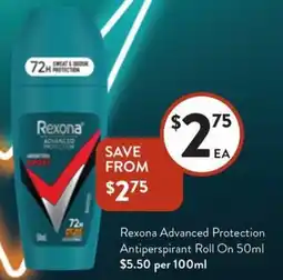 Foodworks Rexona Advanced Protection Antiperspirant Roll On offer