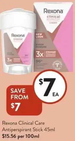 Foodworks Rexona Clinical Care Antiperspirant Stick offer