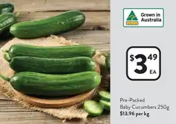 Foodworks Pre-Packed Baby Cucumbers offer