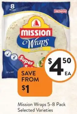 Foodworks Mission Wraps offer