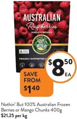 Australian Frozen Berries or Mango Chunks