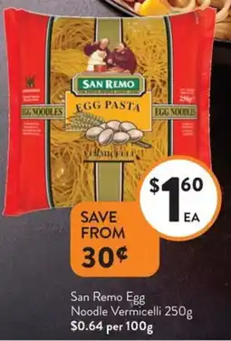 Foodworks San Remo Egg Noodle Vermicelli offer