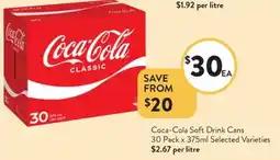 Foodworks Coca-Cola Soft Drink Cans offer