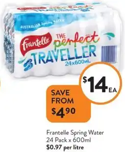 Foodworks Frantelle Spring Water offer