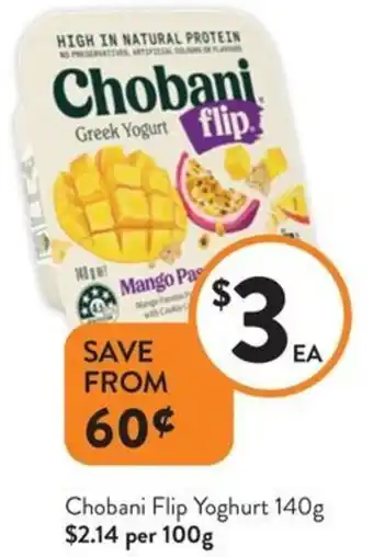 Foodworks Chobani Flip Yoghurt offer