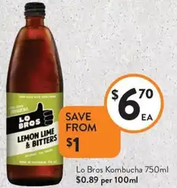 Foodworks Lo Bros Kombucha offer