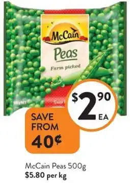 Foodworks McCain Peas offer