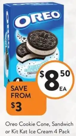Foodworks Oreo Cookie Cone, Sandwich or Kit Kat Ice Cream offer