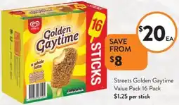 Foodworks Streets Golden Gaytime Value Pack offer
