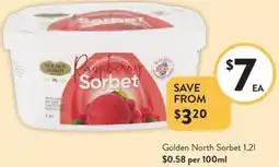 Foodworks Golden North Sorbet offer