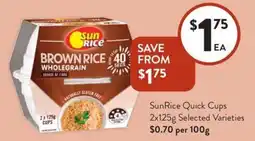 Foodworks SunRice Quick Cups offer