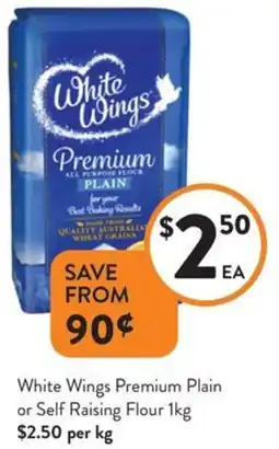Foodworks White Wings Premium Plain or Self Raising Flour offer