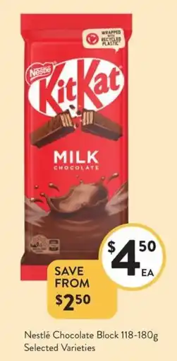 Foodworks Nestlé Chocolate Block offer