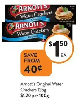 Foodworks Arnott's Original Water Crackers offer