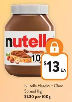 Foodworks Nutella Hazelnut Choc Spread offer