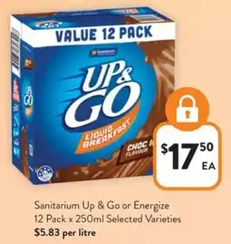 Foodworks Sanitarium Up & Go or Energize offer