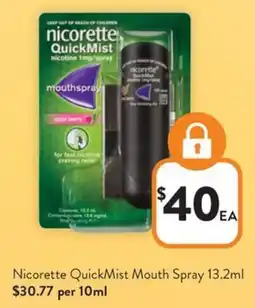 Foodworks Nicorette QuickMist Mouth Spray offer