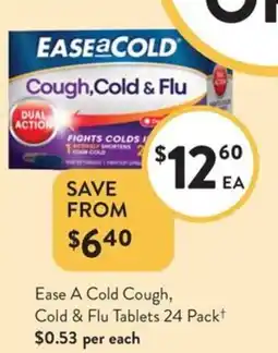 Foodworks Ease A Cold Cough, Cold & Flu Tablets offer