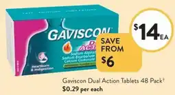 Foodworks Gaviscon Dual Action Tablets offer
