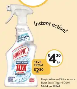 Foodworks Harpic White and Shine Atlantic Burst Scent Trigger offer
