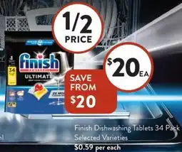 Foodworks Finish Dishwashing Tablets offer