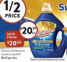 Foodworks Dynamo Professional Laundry Liquid offer