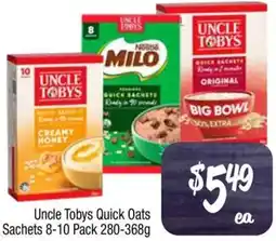 Foodworks Uncle Tobys Quick Oats Sachets offer